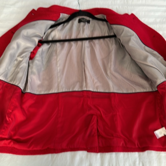🌹Talbots Woman Petites red viscose/wool jacket with stand up collar. Size 16WP. - Picture 8 of 11